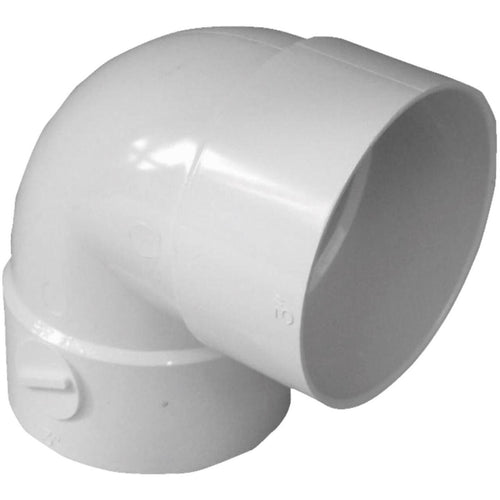 IPEX Canplas SDR 35 90 Degree 3 In. PVC Sewer and Drain Short Turn Elbow (1/4 Bend)