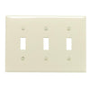Leviton 3-Gang Thermoplastic Nylon Toggle Switch Wall Plate, Ivory