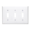 Leviton 3-Gang Thermoplastic Nylon Toggle Switch Wall Plate, White