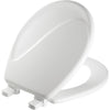 Mayfair Round Closed Front Designer Sculptured Wave White Wood Toilet Seat