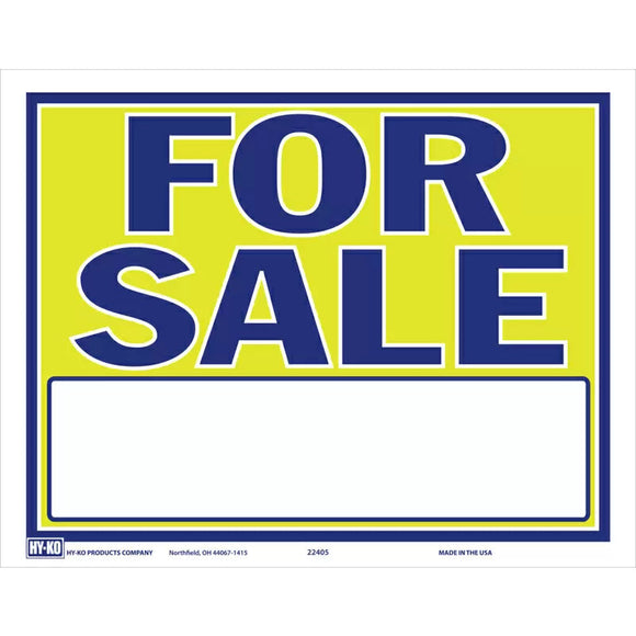 Hy-Ko 9 x 13 in. English for Sale Polystyrene Sign