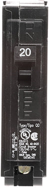 20AMP SINGLE POLE BREAKER SQ D QO