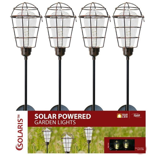 SOLAR METAL EDISON LIGHT BULB STAKE W/LED