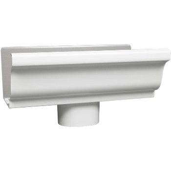 Amerimax 27080 Style K Aluminum Gutter End w/ Outlet, White ~ 5