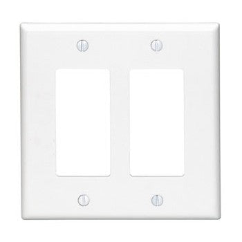 Leviton 002-PJ262-W Decora 2-Gang Wall Plate ~ White