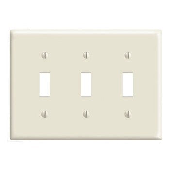 Leviton 002-PJ3-W Three-Toggle Switch Plate ~ White
