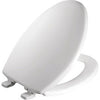 Toilet Seat, Elongated, Whisper Close, White Plastic