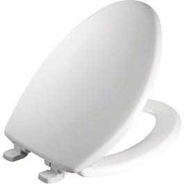 Toilet Seat, Elongated, Whisper Close, White Plastic