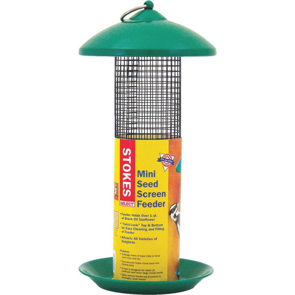 Stokes Select Green Plastic Mini Screen Tube Bird Feeder