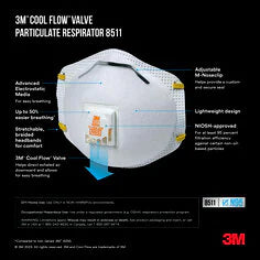 3M™ Cool Flow™ Valve Particulate Respirator 8511