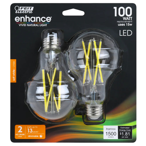 Feit Electric 100W Replacement Soft White (2700K) Glass Filament LED Enhance