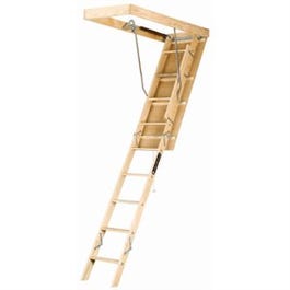 Attic Ladder, Fire Treated Wood, 250-Lb. load, 10-Ft.
