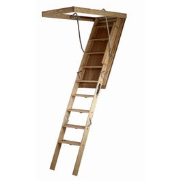 Attic Ladder, Wood, 350-Lb. Duty Rating, 7 To 8-Ft. 9-In.