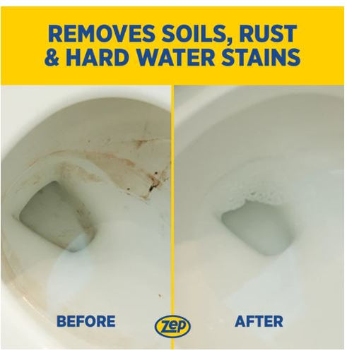 Zep Acidic Toilet Bowl Cleaner – Removes Hard Water Stains – 32 oz.