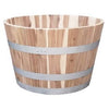 Barrel Wood Planter, Natural Acacia