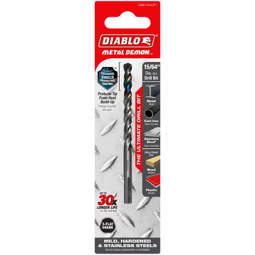 Diablo Metal Demon™ Drill Bits for Mild, Hardened and Stainless Steels