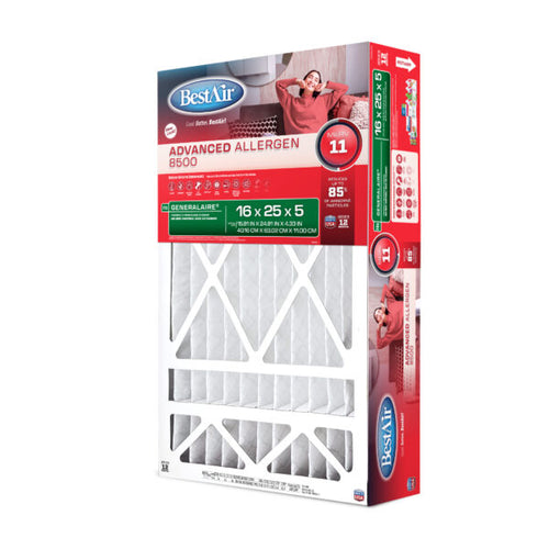 BestAir 16x25x5 Advanced Allergen 8500 Furnace Filters