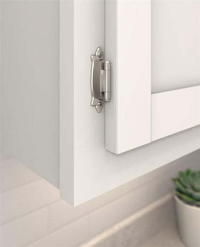 Amerock Variable Overlay Self Closing Face Mount Cabinet Hinge Sterling Nickel