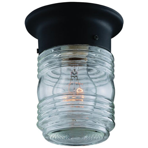 Boston Harbor Jelly Jar Porch Light A19 or CFL Lamp Fixture Black