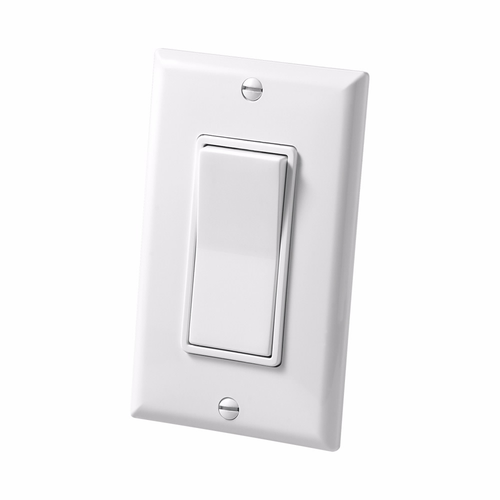 Eaton Cooper Wiring 7501W 15A 120/277V Decorator Rocker Switch Decorator, Single Pole, Back Wire, Push Wire - White