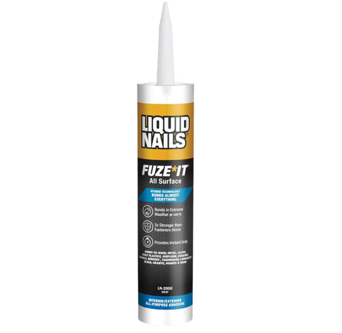 Liquid Nails 56198673380 LN-2000 FuzeIt All Surface Construction Adhesive (9-Ounce) , Gray