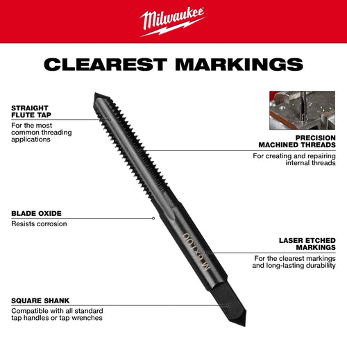 Milwaukee Tool 1/2-13 NC Straight Flute Plug Tap