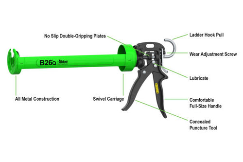 Albion B26Q 1 Quart B-Line Manual Cartridge Gun w/ Highest-Thrust 26:1 Drive