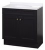 Zenith Zenna Home Espresso 30 In. W x 35 In. H x 18 In. D Shaker Vanity with White Cultured Marble Top