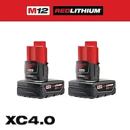 Milwaukee M12™ REDLITHIUM™ XC4.0 Battery Two Pack