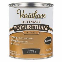 Interior Polyurethane Wood Finish, Oil-Based, Clear Gloss, 1-Qt.